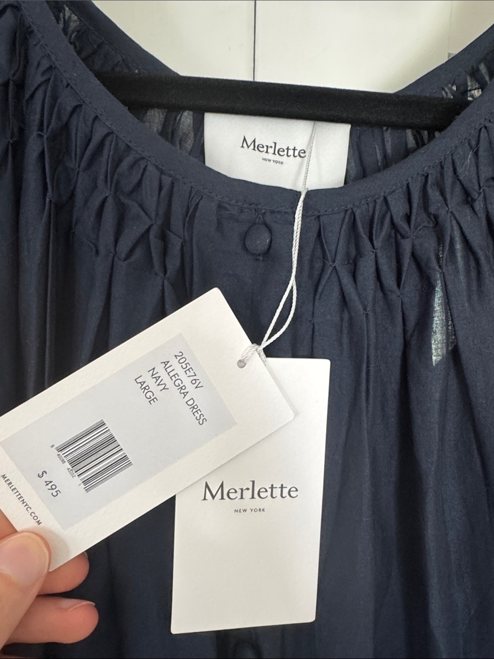 Merlette Navy Button-Front Tiered Maxi Dress - Picture 2 of 7